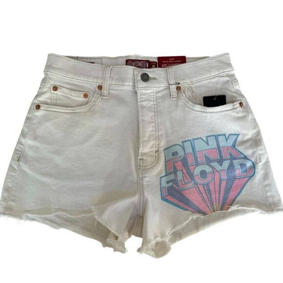 Lucky Brand Pink Floyd frayed high waist denim mom shorts size 4/27 NWT - Picture 4 of 13
